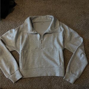 Travis Mathew Women's Light Gray Zip-Up Sweatshirt